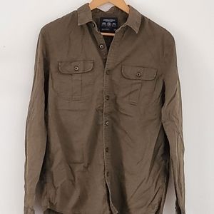 American Eagle medium brown L casual button up shirt
